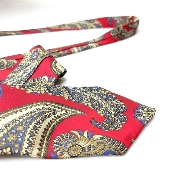 Silk Accents 100% Silk Men’s Long Traditional Neck tie Paisley Patterned Design - Picture 7 of 11